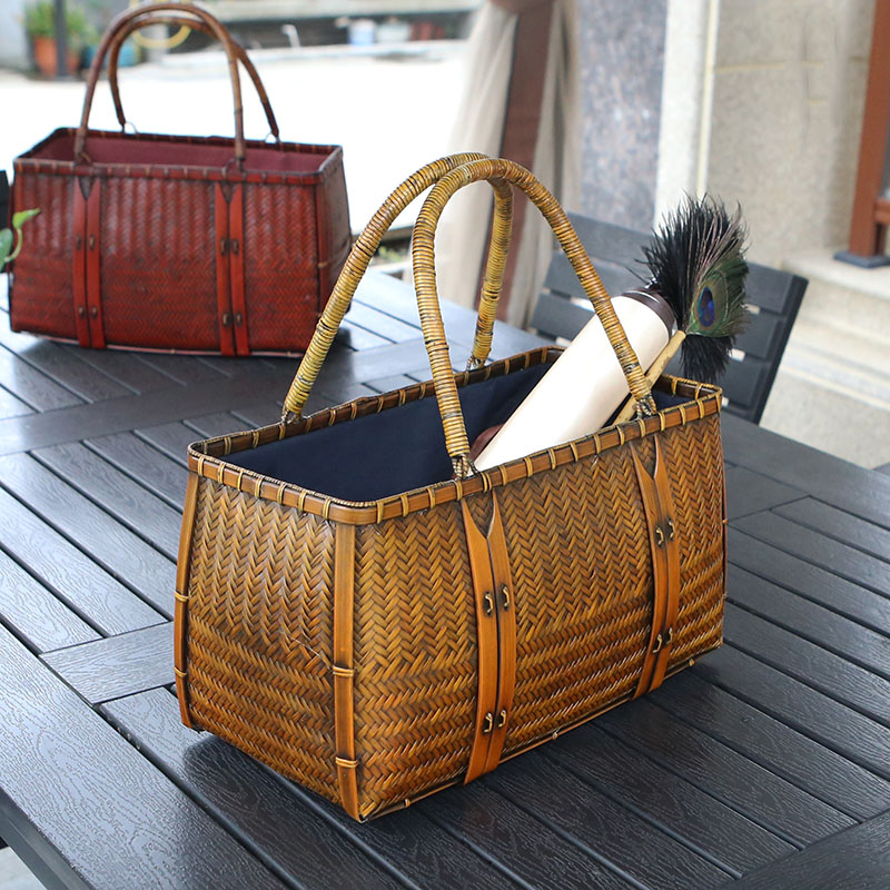 Woven Basket Set - Women's Handbags Luxury Designer Woven Bamboo