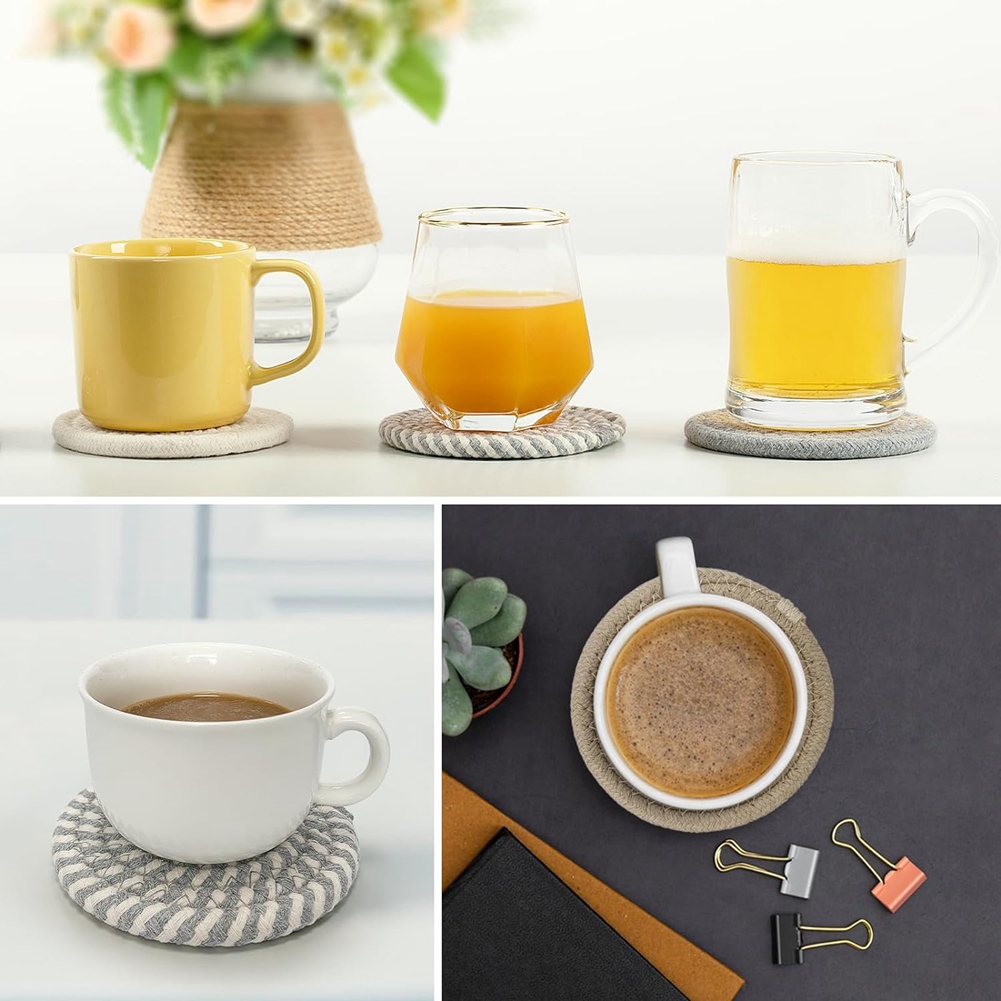 Woven Basket Set - ABLQ Drink Coasters ,Seagrass Basket Holder