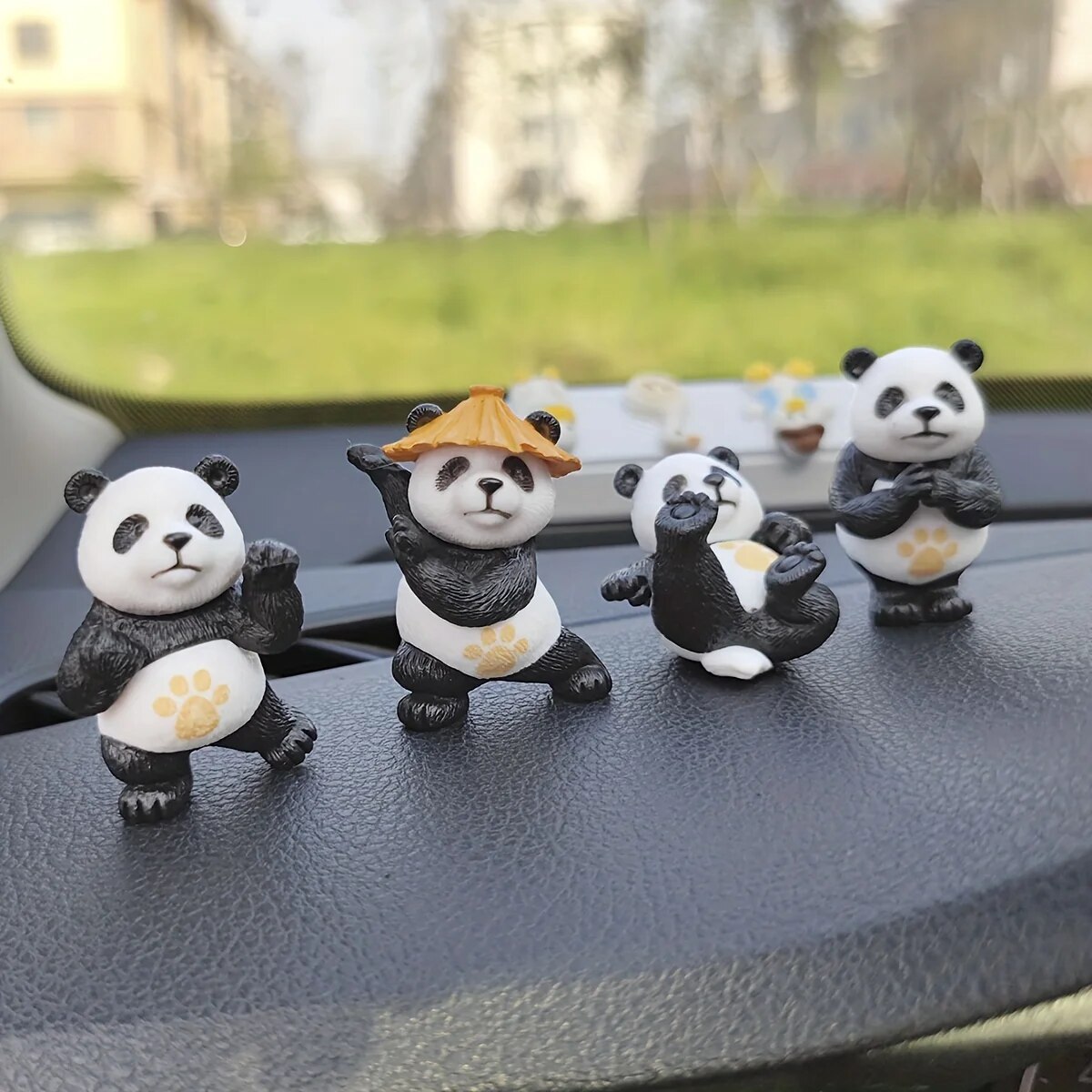Interior Design Concept - 4pcs/set Panda Design Car Ornaments Car