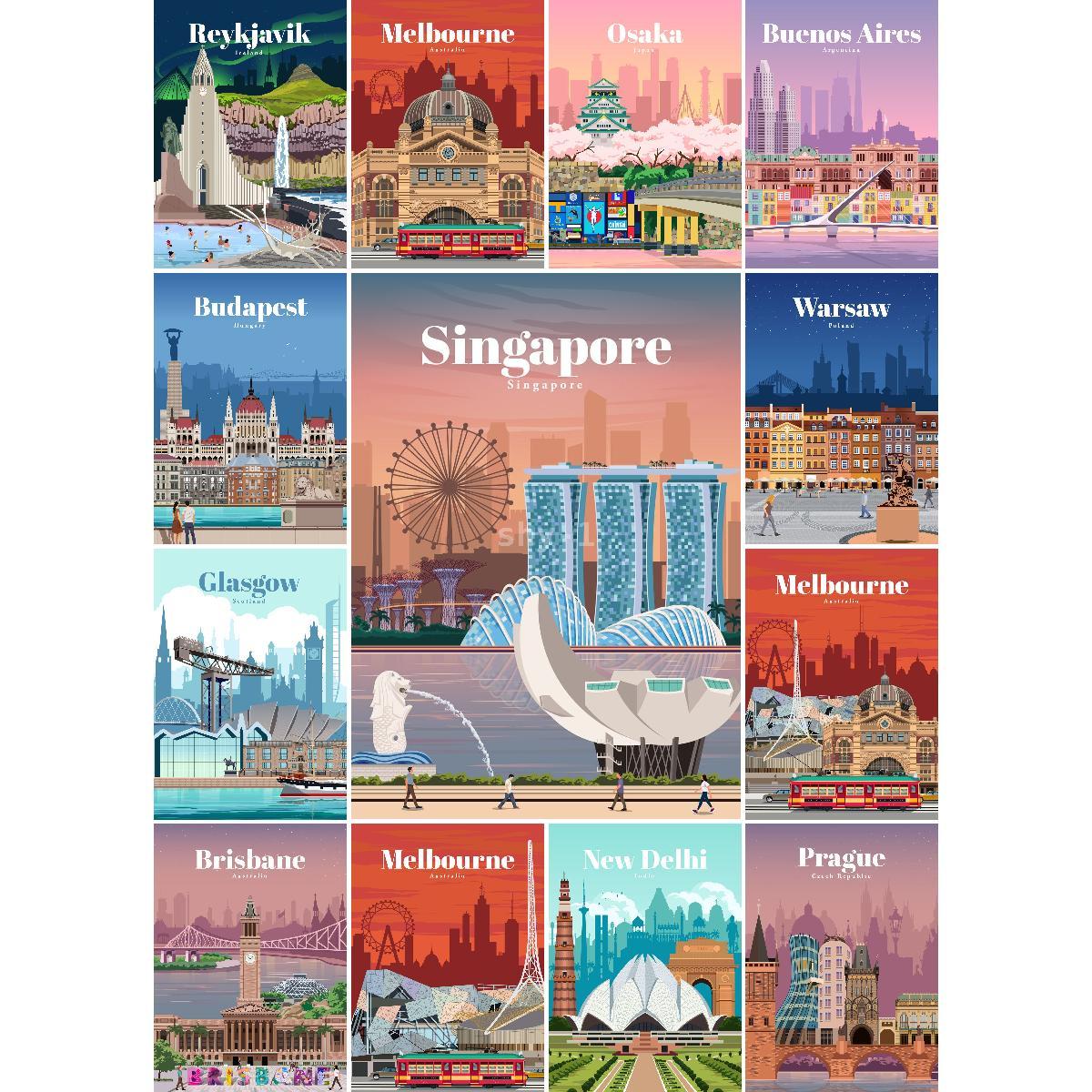 Interior Design Landscape - Contemporary Brisbane Travel Poster Modern Interior
