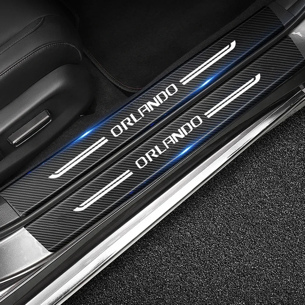 Interior Design Logo - Carbon Fiber Car Threshold Protective Sticker