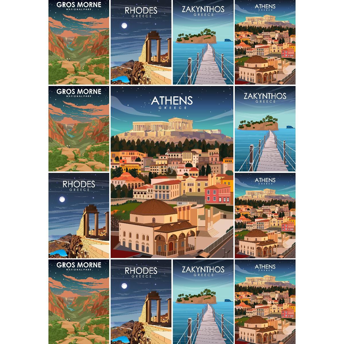 Vintage Athens Greece Travel P - Interior Design Landscape recension och pris