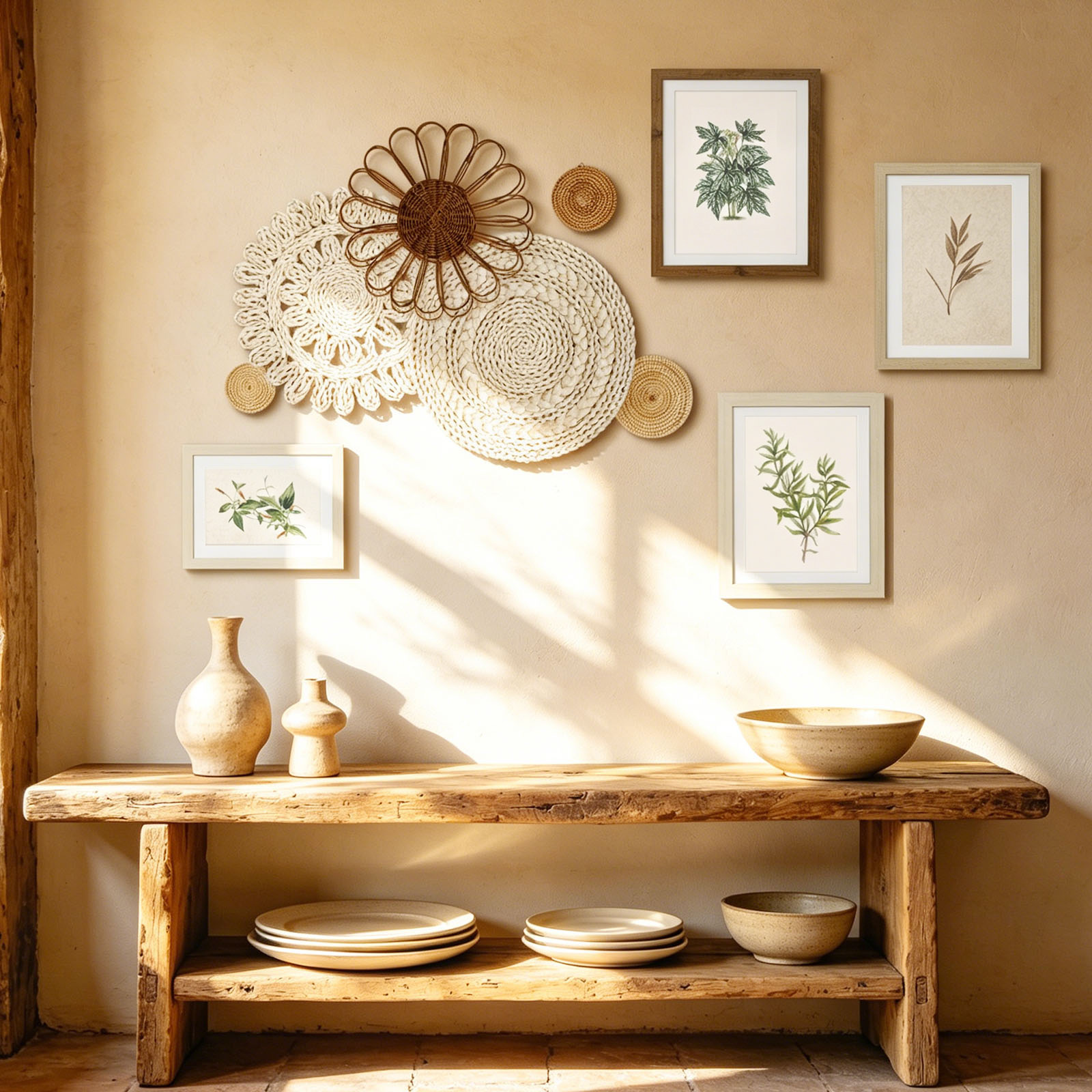 Boho Wall Basket Seagrass Ratt - Woven Basket Set recension och pris