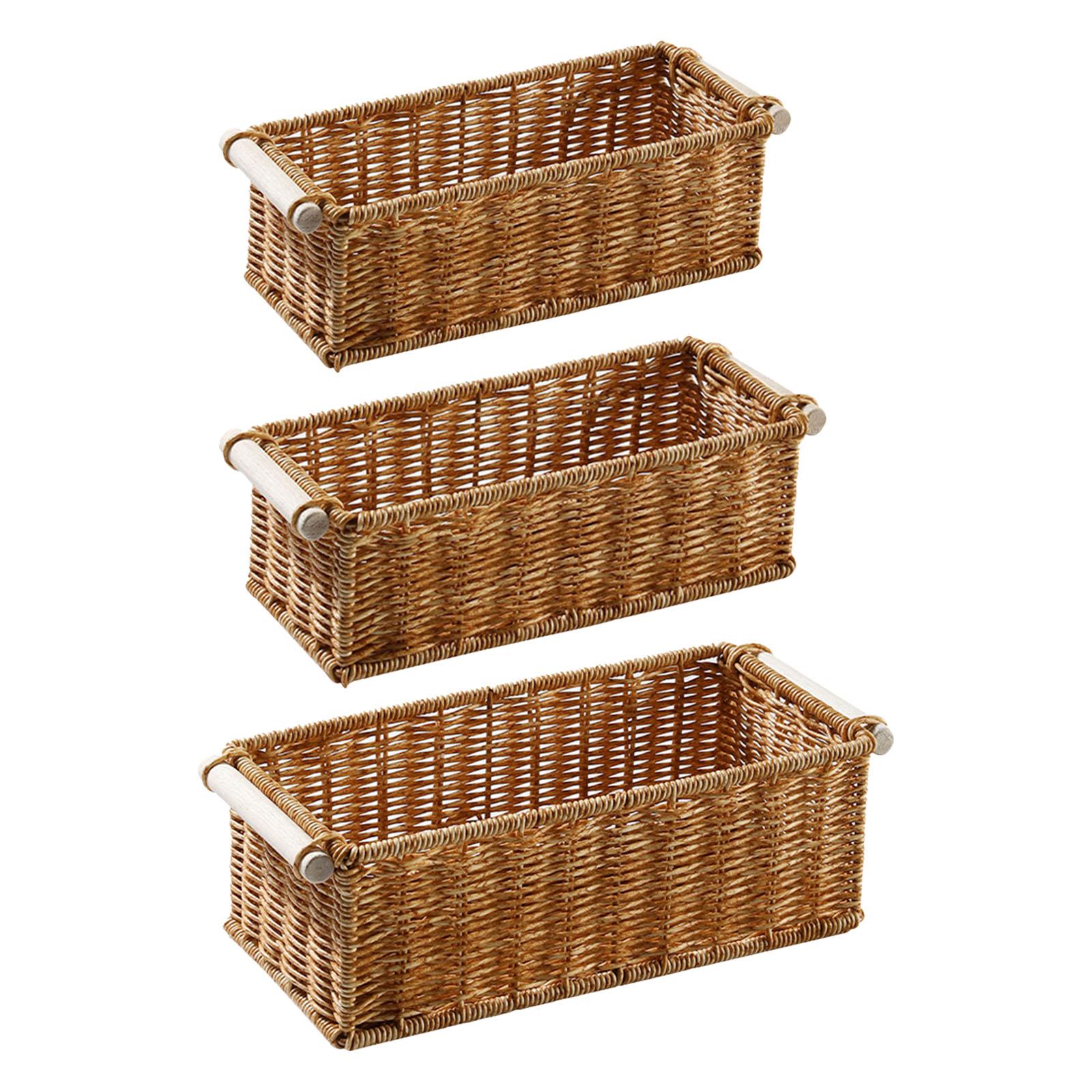 Imitation Rattan Storage Baske - Woven Basket Set recension och pris