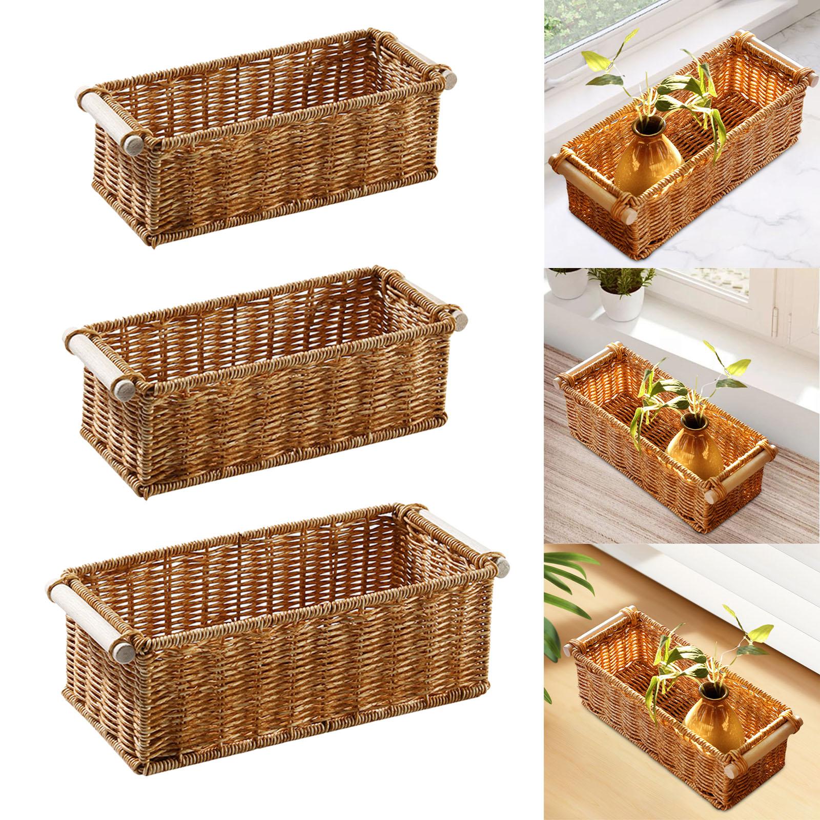 Imitation Rattan Storage Baske - Woven Basket Set recension och pris