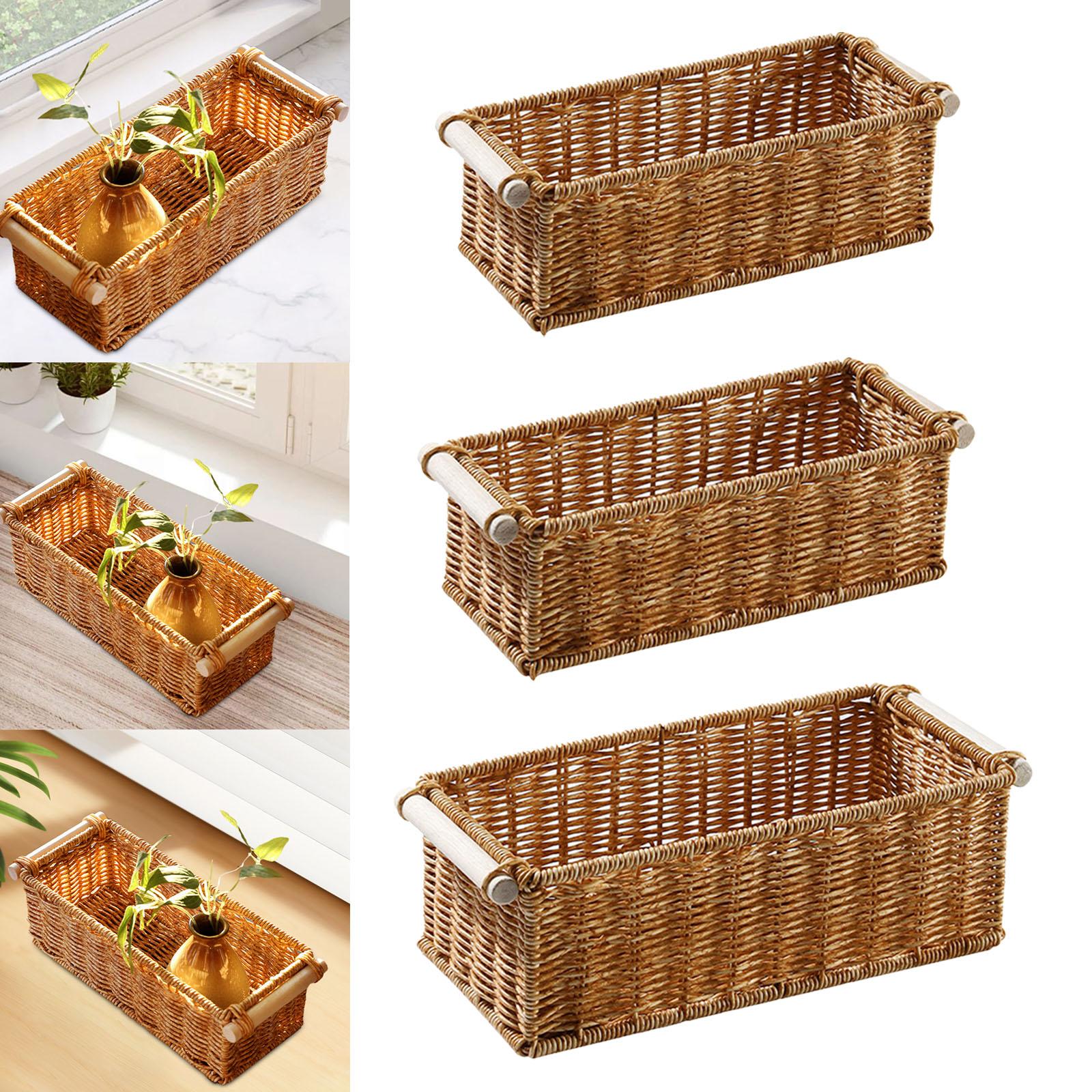 Imitation Rattan Storage Baske - Woven Basket Set recension och pris