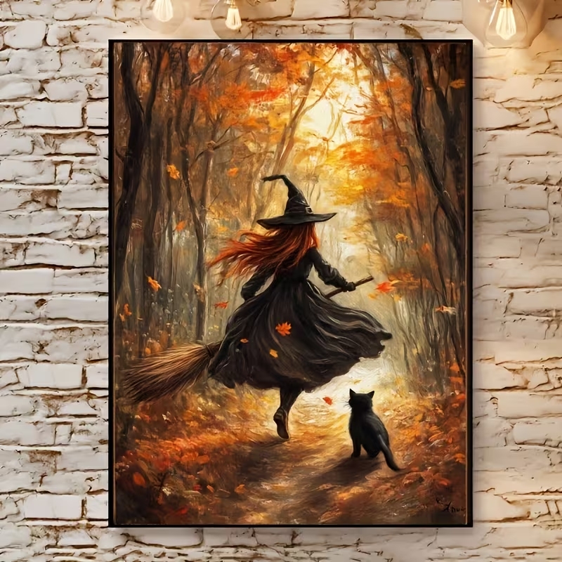 Retro Alloween Autumn Witch On - Interior Design Living Room recension och pris