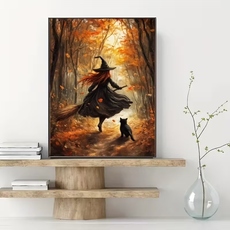 Retro Alloween Autumn Witch On - Interior Design Living Room recension och pris