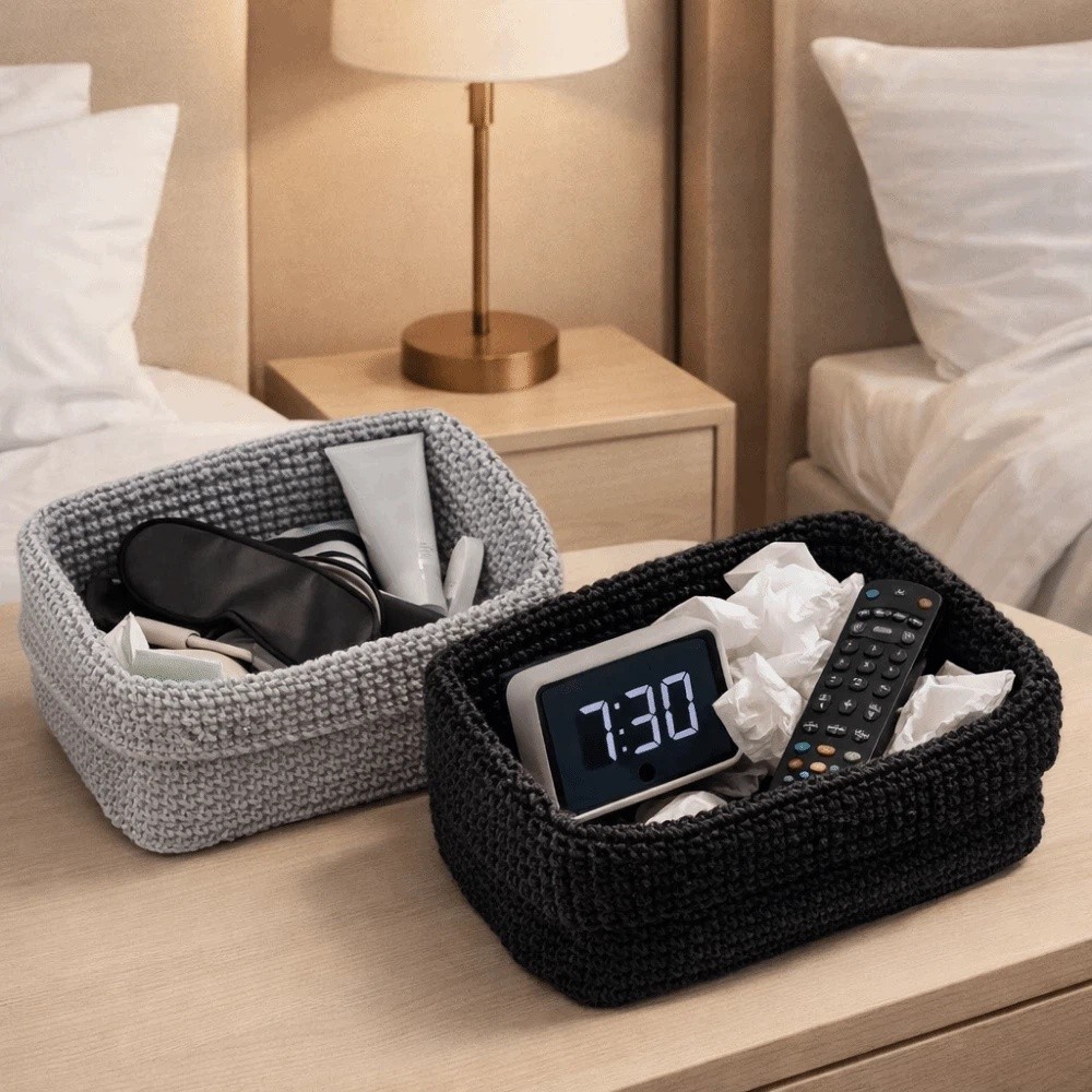 Handwoven Cotton Rope Storage  - Woven Basket Set recension och pris