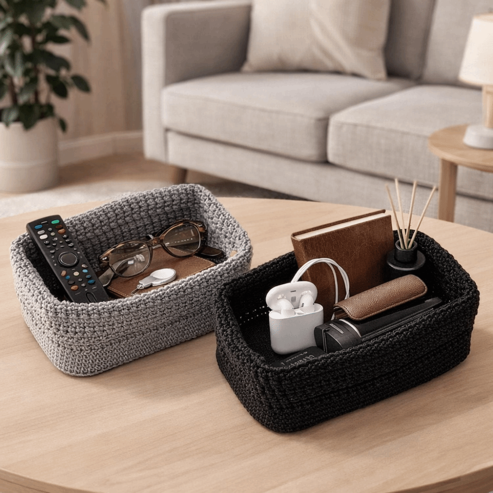 Handwoven Cotton Rope Storage  - Woven Basket Set recension och pris