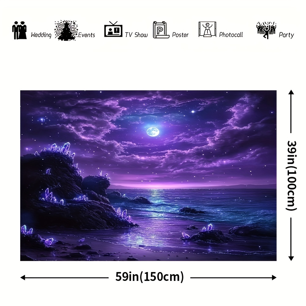 Purple Moon Ocean Night Wall M - Interior Design Hd recension och pris