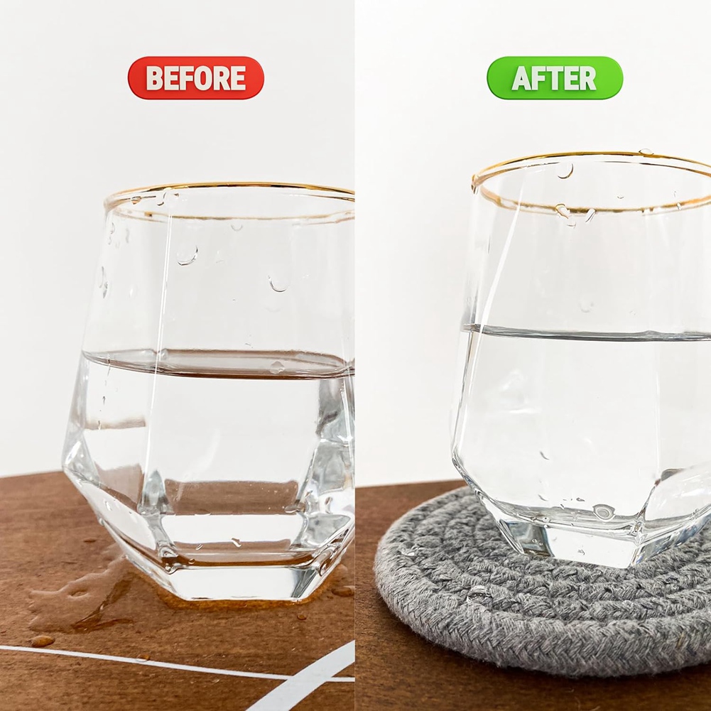 ABLQ Drink Coasters ,Seagrass  - Woven Basket Set recension och pris