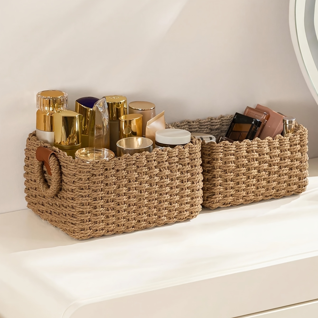 Woven Cosmetics Storage Basket - Woven Basket Set recension och pris
