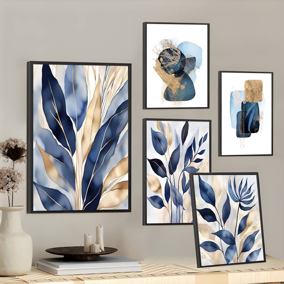 Luxury Blue Leaves Design Post - Interior Design Landscape recension och pris