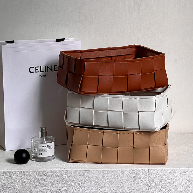 Simple Leather Woven Storage B - Woven Basket Set recension och pris