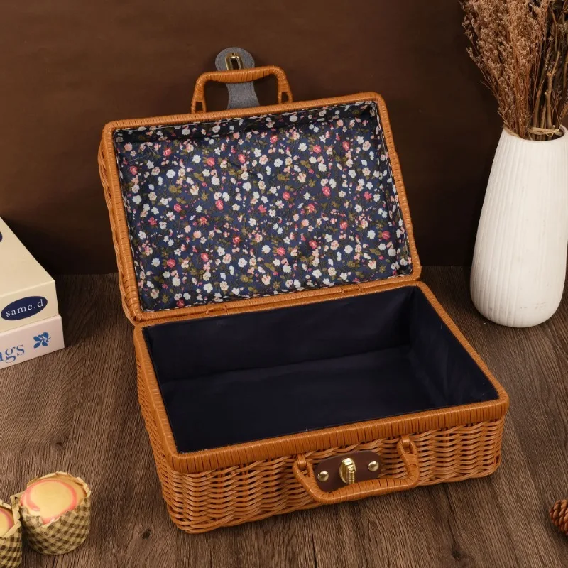 Handmade Wicker Suitcase Porta - Woven Basket Set recension och pris