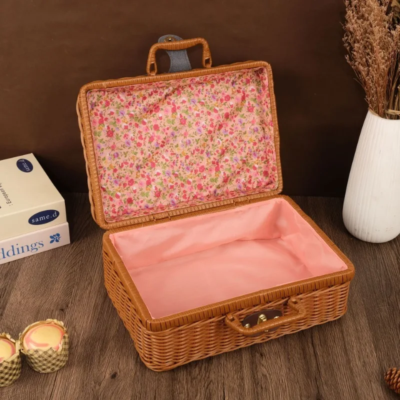 Handmade Wicker Suitcase Porta - Woven Basket Set recension och pris